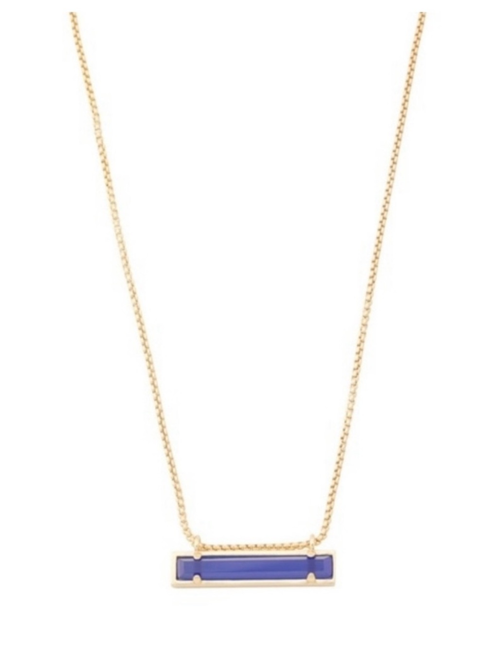 NWT AUTHENTIC Kendra Scott Deep Blue and Gold Bar Necklace - Picture 3 of 4